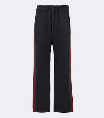 Weite Hose Web Stripe aus Seide und Baumwolle | Gucci