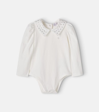 Baby embellished cotton bodysuit | Monnalisa