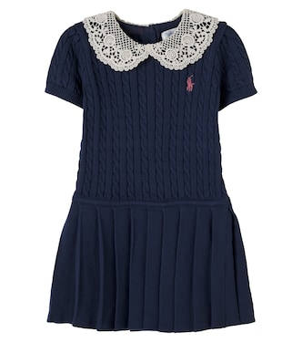 Baby embroidered pleated cotton dress | Polo Ralph Lauren Kids