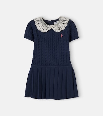 Baby embroidered pleated cotton dress | Polo Ralph Lauren Kids