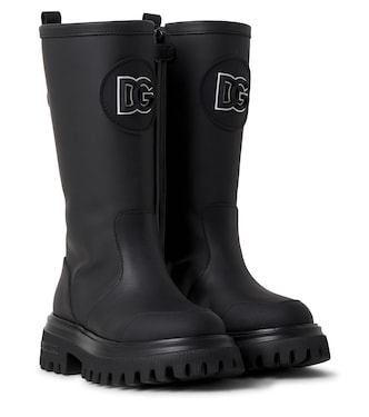 Bottes DG en cuir à plateau | Dolce&Gabbana Kids