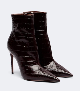 Vera croc-effect leather ankle boots | Paris Texas