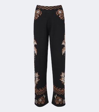 Pantalon ample Island Roots en laine et soie mélangées | Alanui