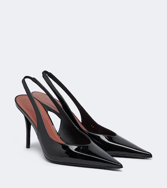 Escarpins slingback Anok en cuir verni | Amina Muaddi