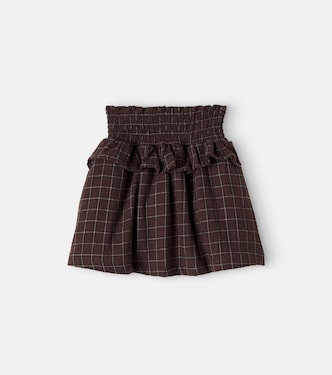 Baia checked cotton flannel skirt | Cozmo