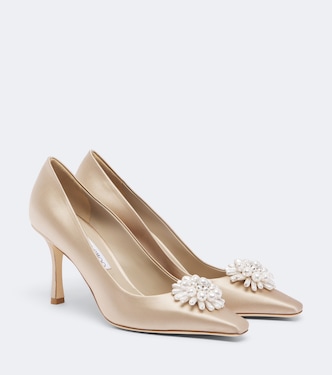 Ines embellished satin pumps | Jimmy Choo