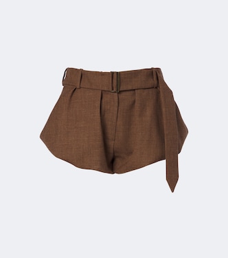 Belted virgin wool shorts | Magda Butrym
