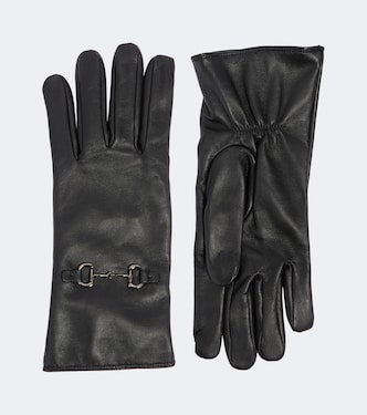 Horsebit leather gloves | Gucci