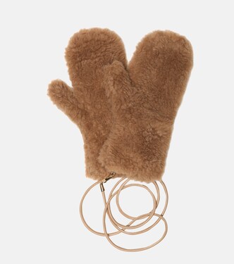 Ombrato camel hair and silk mittens | Max Mara