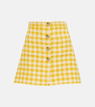 Houndstooth wool-blend miniskirt | Miu Miu