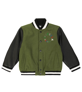 Logo wool-blend varsity jacket | Stella McCartney Kids