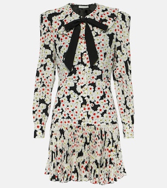Floral bow-detail silk minidress | Alessandra Rich