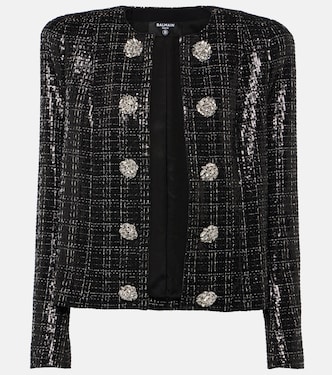 Chaqueta de tweed con lentejuelas | Balmain
