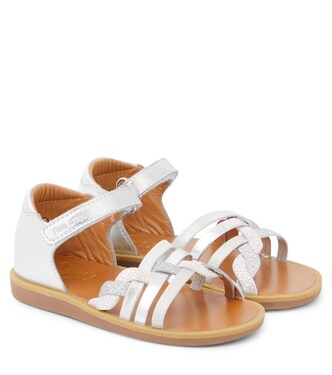 Poppy Tresse metallic leather sandals | Pom d'Api