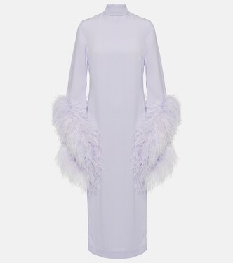 Robe midi Del Rio en crêpe à plumes | Taller Marmo