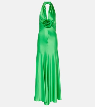 Rose halterneck silk gown | Rodarte
