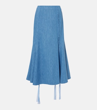 Dion cotton and linen midi skirt | Gabriela Hearst