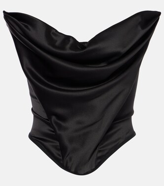 Draped silk-blend satin corset | Magda Butrym