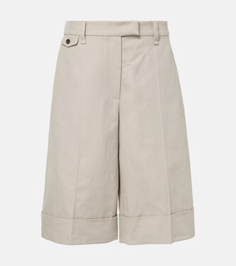 Cotton and linen Bermuda shorts | Brunello Cucinelli