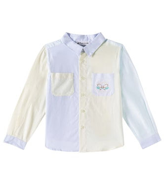 Erven colorblocked cotton Oxford shirt | Bonpoint
