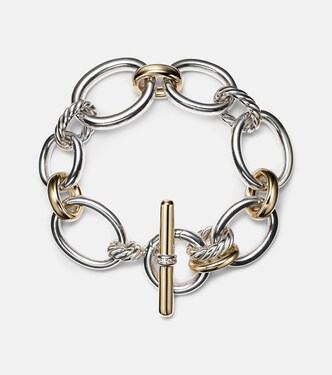 DY Mercer® 18kt gold and sterling silver chain bracelet with diamonds | David Yurman