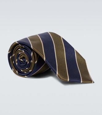 Striped silk twill tie | Saint Laurent