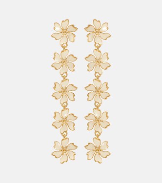 Floral enamel drop earrings | Oscar de la Renta