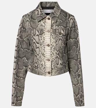 Bronte snake-print cropped denim jacket | Gabriela Hearst