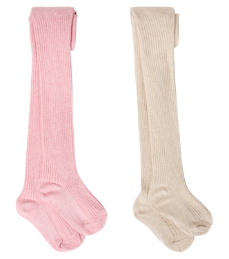 Set of 2 cotton-blend tights | Konges Sløjd