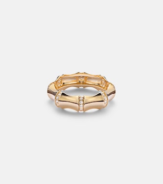 Ring Bamboo Resort aus 14kt Gelbgold (585/1000) mit Diamanten | Stone and Strand