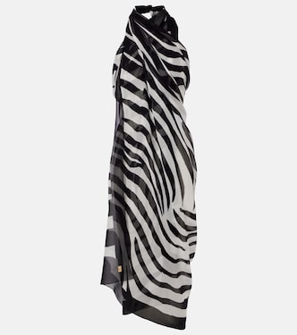 Zebra-print silk beach cover-up | Balmain
