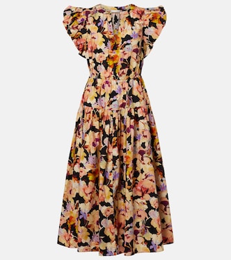 Vestido midi Marin en popelín de algodón de algodón | Ulla Johnson