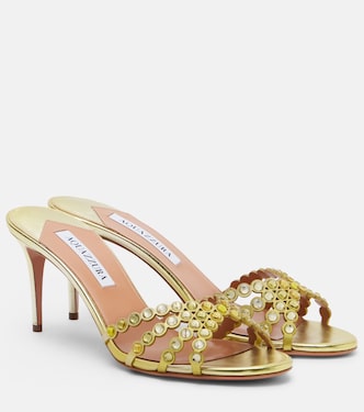 Tequila embellished leather mules | Aquazzura