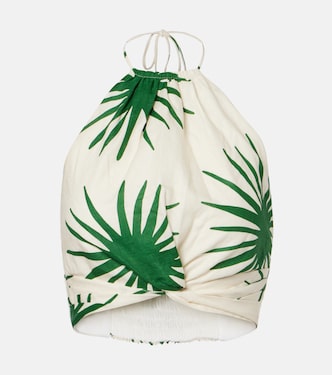 Top court Lodi en lin imprimé | Cala de la Cruz