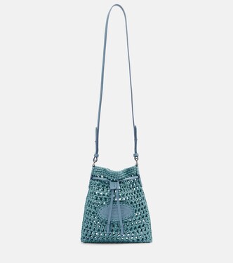 EBL Mini raffia-effect bucket bag | Tod's
