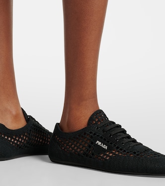 Collapse crochet sneakers in black - Prada | Mytheresa