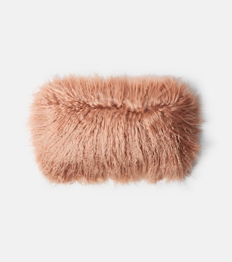 Shearling and linen cushion | Maison de Vacances