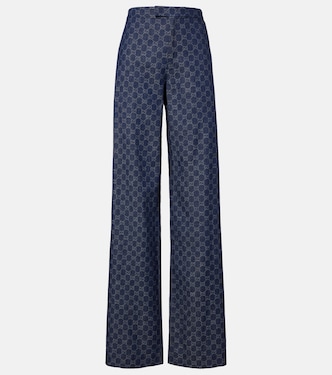 Wide-Leg Jeans GG aus Jacquard | Gucci