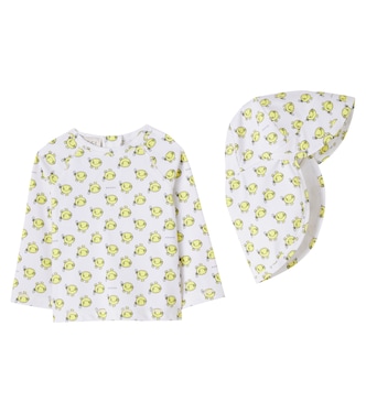 Baby Mr. Happy rashguard top and sunhat set | Gucci Kids