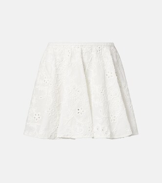 Broderie anglaise cotton miniskirt | Norma Kamali