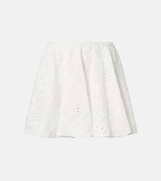 Broderie anglaise cotton miniskirt | Norma Kamali
