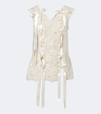 Unraveling bow-detail lace top | Simone Rocha