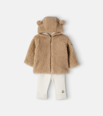 Baby teddy and cotton hoodie and leggings set | Moncler Enfant