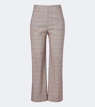 Pantalon droit Dova en coton et lin mélangés | Veronica Beard