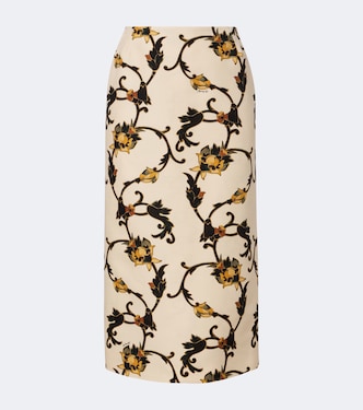 Printed wool-blend cady pencil skirt | La DoubleJ