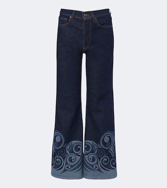 Cropped printed flared jeans | La DoubleJ