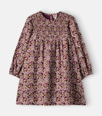 Perle floral shirred cotton corduroy dress | Bonton