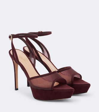 Mesh platform slingback sandals | Gianvito Rossi