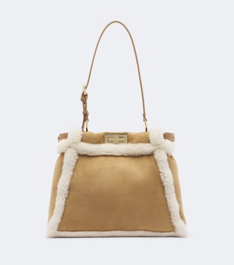 Peekaboo® Medium suede top-handle bag | Fendi