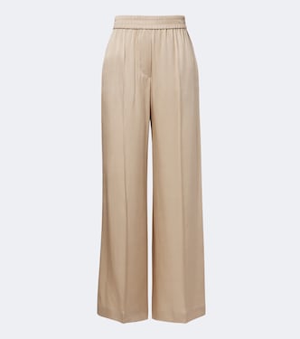 Pantalon ample en satin de soie | Brunello Cucinelli